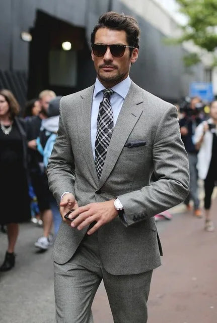 Men’s Slim-Fit Light Grey Suit, Jacket & Trousers