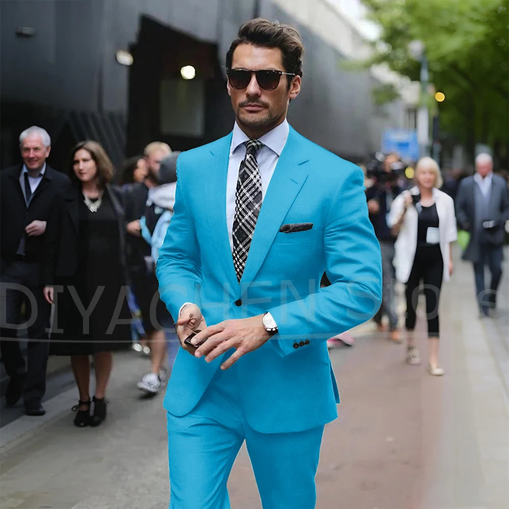 Men’s Slim-Fit Light Grey Suit, Jacket & Trousers