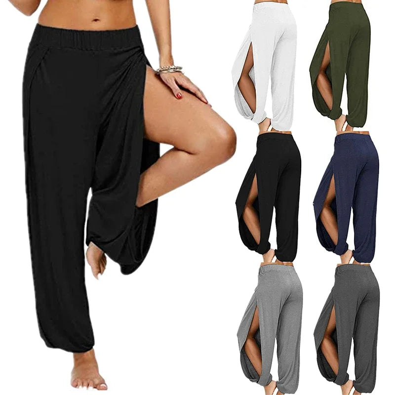 Women's High Slit Harem Pants – Yoga & Casual Loose Trousers