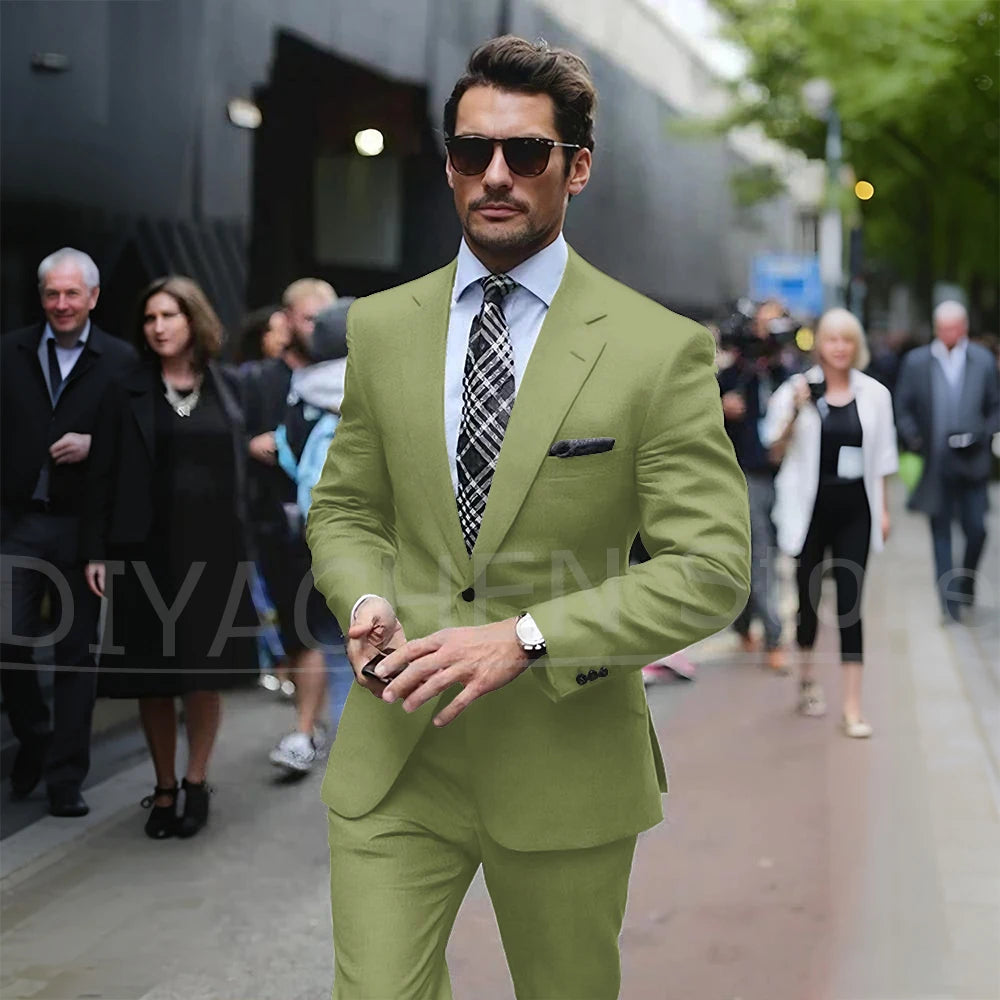 Men’s Slim-Fit Light Grey Suit, Jacket & Trousers