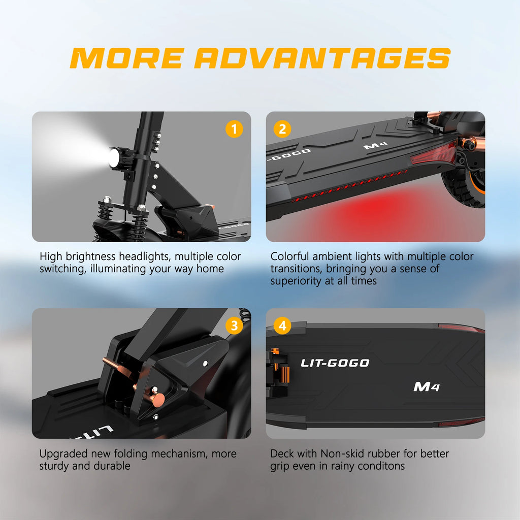 LIT-M4 Foldable Electric Scooter, 800W, 10-Inch Tires
