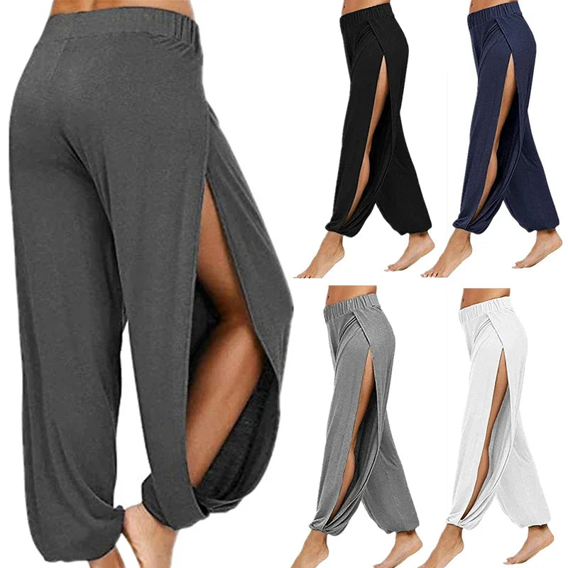 Women's High Slit Harem Pants – Yoga & Casual Loose Trousers