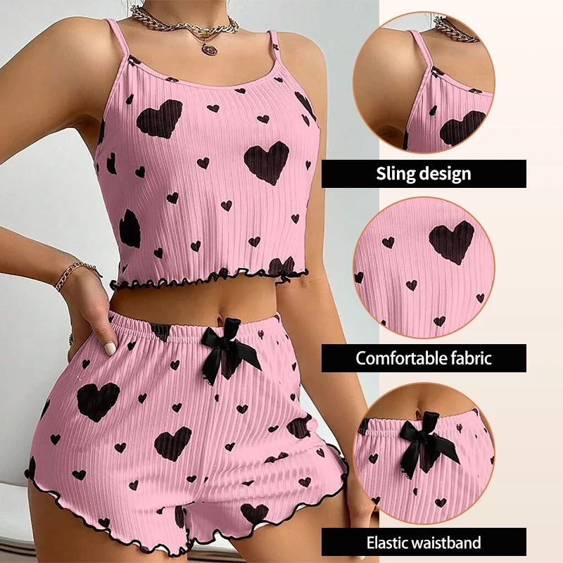 Women's Summer Sleepwear Set – Tank Top & Shorts, S–XL
