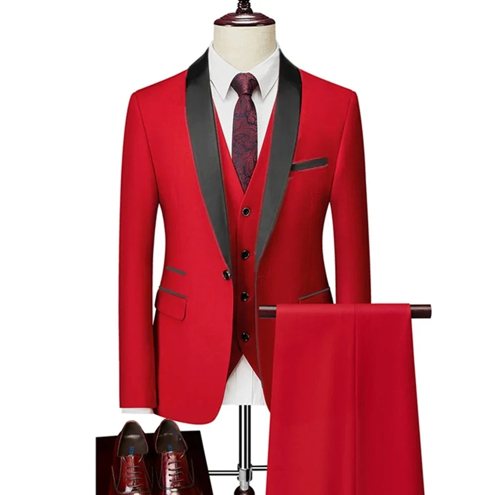 Gala Men’s 3-Piece Tuxedo with Shawl Lapels
