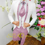 Men’s Floral Wedding Suit with Waistcoat & Tie