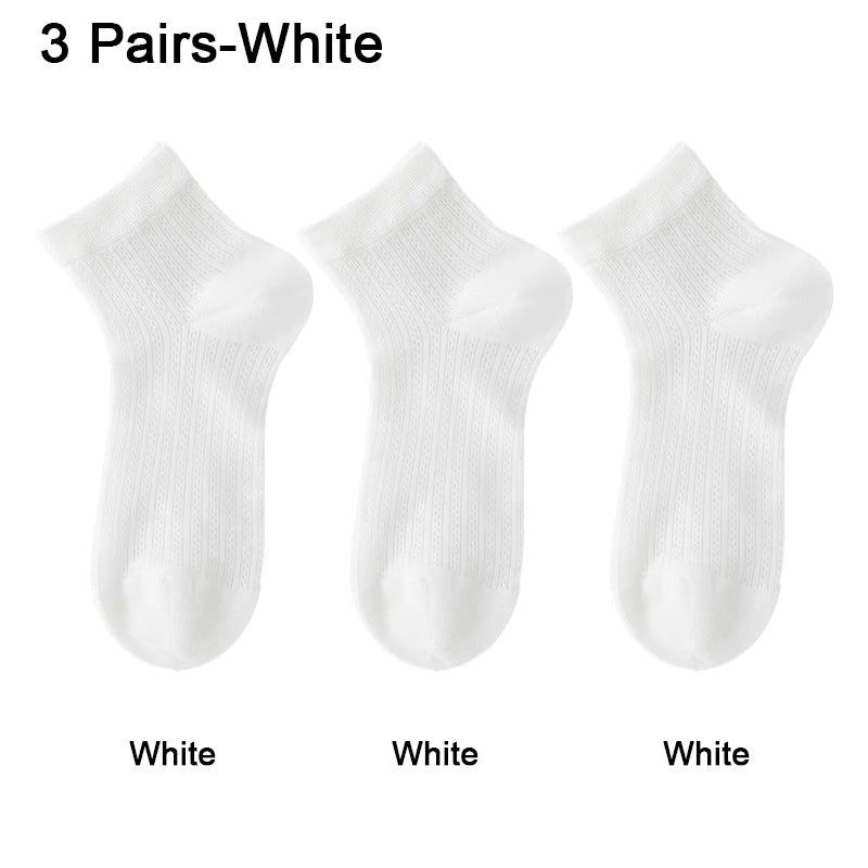 Women's Silk Ankle Socks – Hollow Mesh, Breathable, 1/3/6 Pairs
