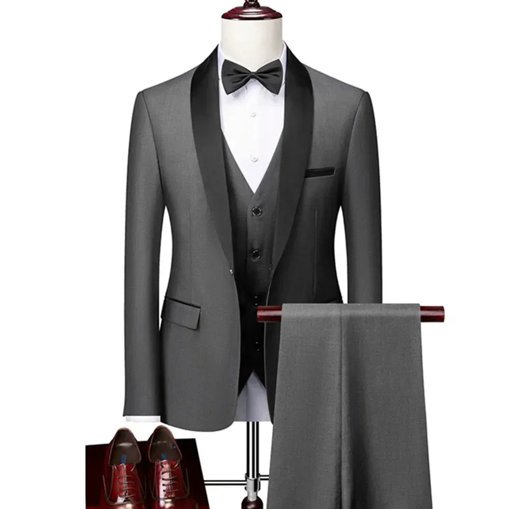 Gala Men’s 3-Piece Tuxedo with Shawl Lapels