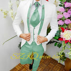 Men’s Floral Wedding Suit with Waistcoat & Tie