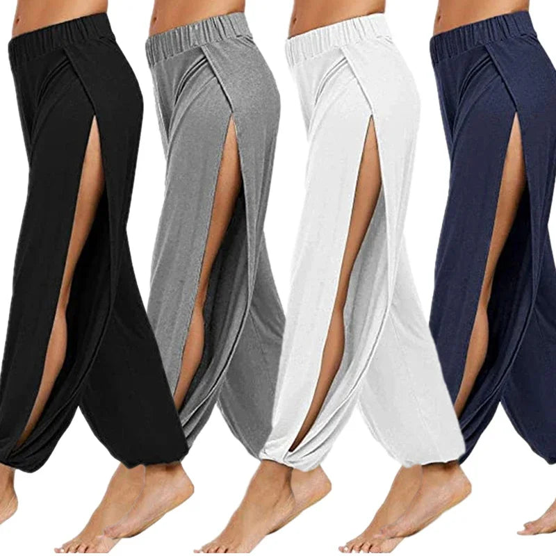 Women's High Slit Harem Pants – Yoga & Casual Loose Trousers