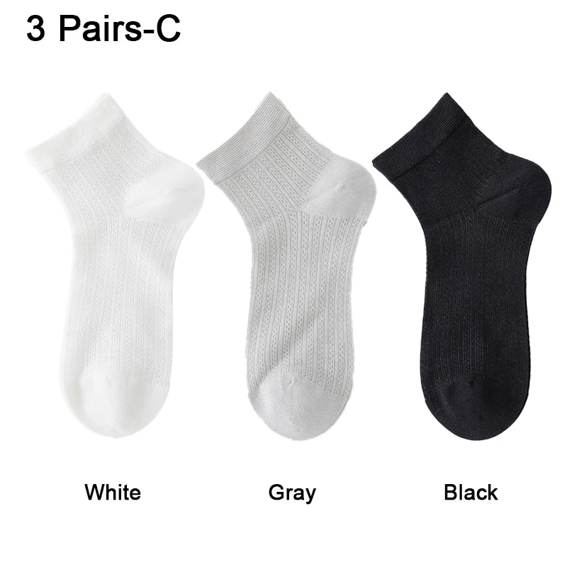Women's Silk Ankle Socks – Hollow Mesh, Breathable, 1/3/6 Pairs