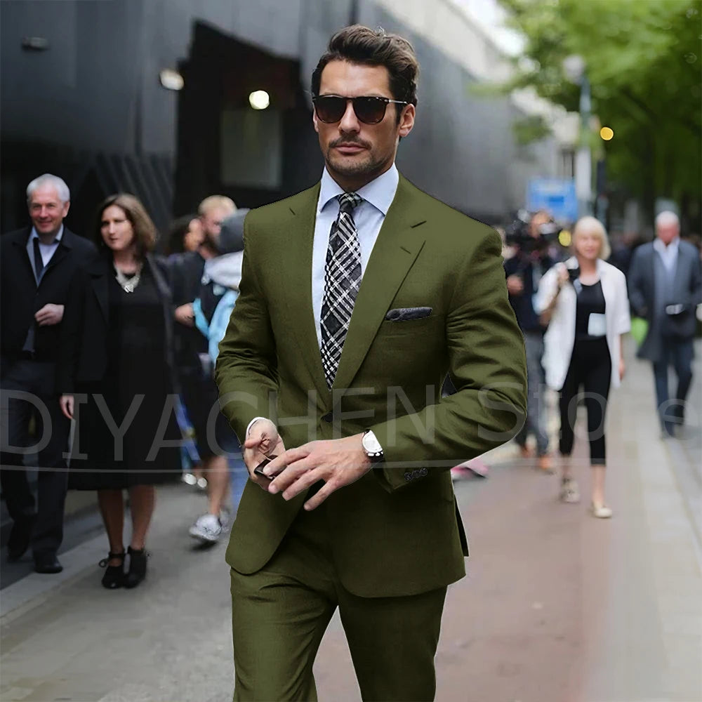 Men’s Slim-Fit Light Grey Suit, Jacket & Trousers