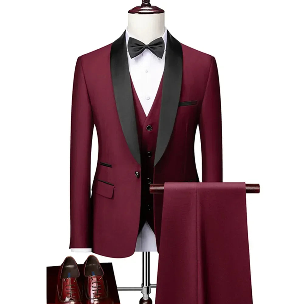 Gala Men’s 3-Piece Tuxedo with Shawl Lapels