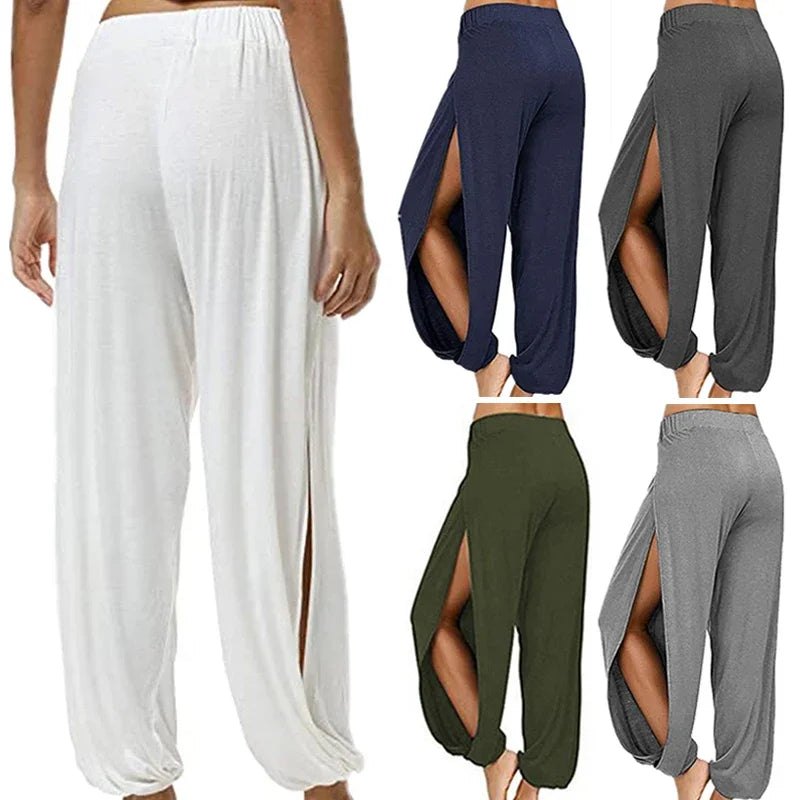 Women's High Slit Harem Pants – Yoga & Casual Loose Trousers