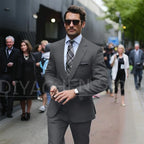 Men’s Slim-Fit Light Grey Suit, Jacket & Trousers