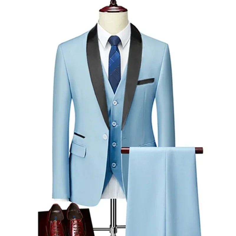 Gala Men’s 3-Piece Tuxedo with Shawl Lapels