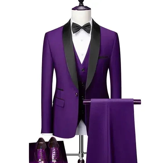 Gala Men’s 3-Piece Tuxedo with Shawl Lapels