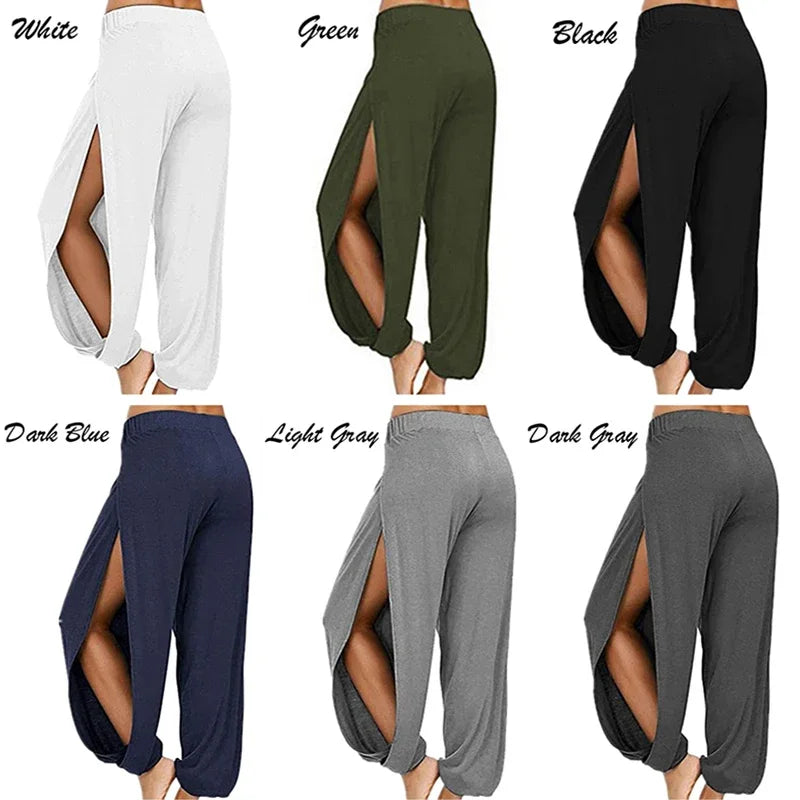 Women's High Slit Harem Pants – Yoga & Casual Loose Trousers