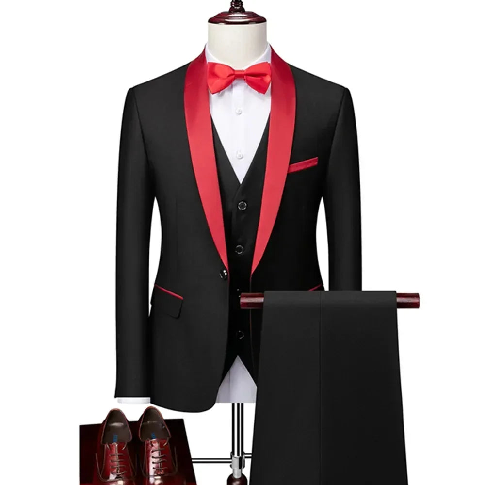 Gala Men’s 3-Piece Tuxedo with Shawl Lapels