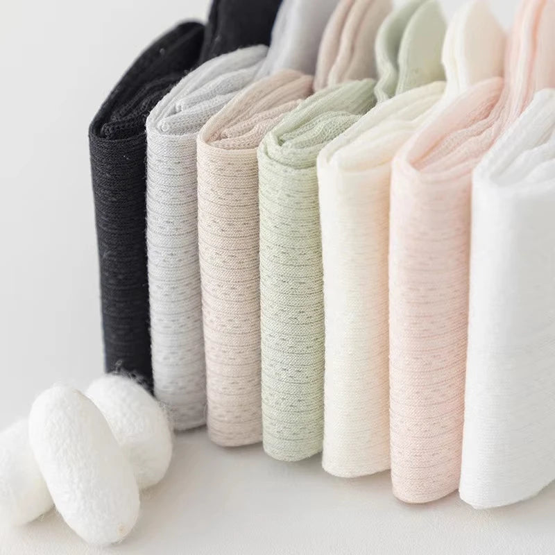 Women's Silk Ankle Socks – Hollow Mesh, Breathable, 1/3/6 Pairs