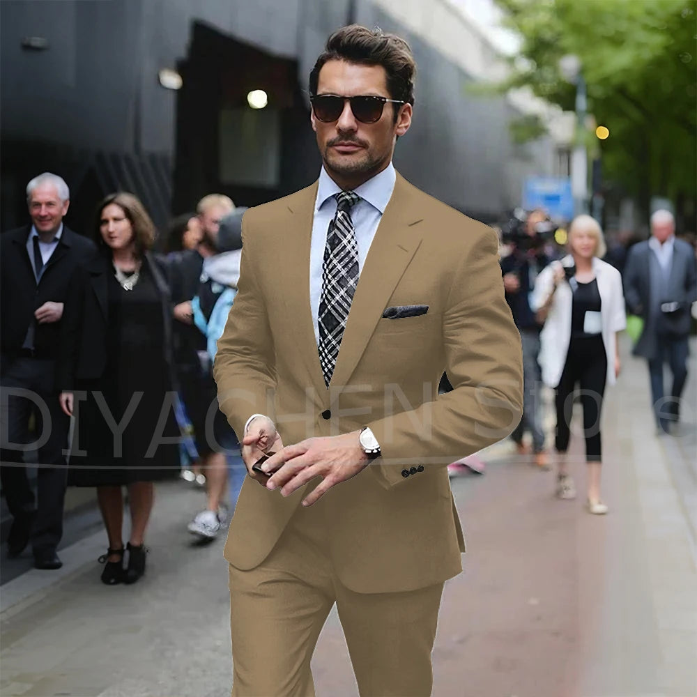 Men’s Slim-Fit Light Grey Suit, Jacket & Trousers