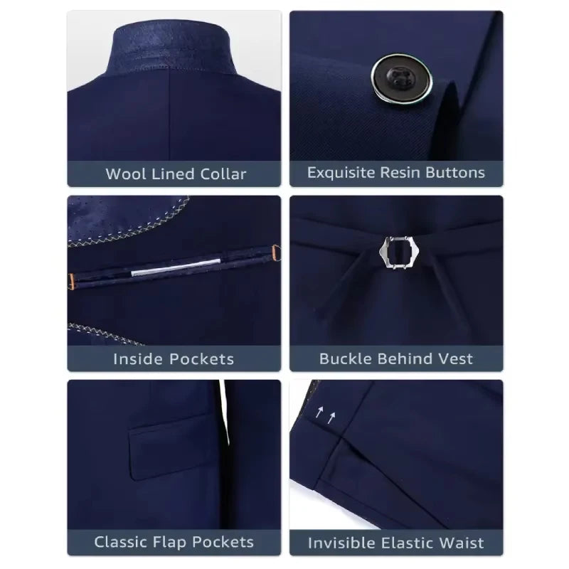 Gala Men’s 3-Piece Tuxedo with Shawl Lapels