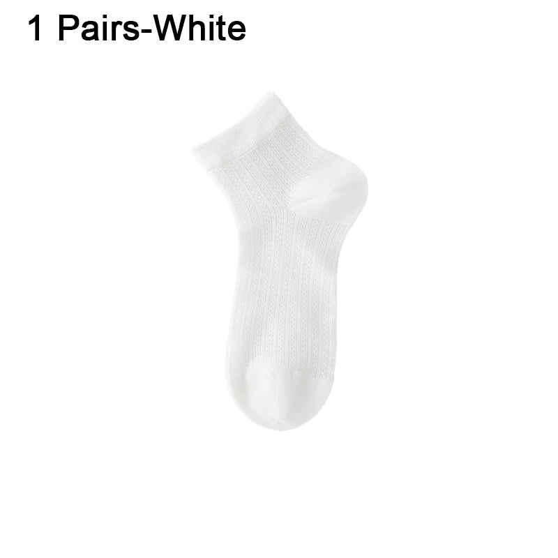 Women's Silk Ankle Socks – Hollow Mesh, Breathable, 1/3/6 Pairs