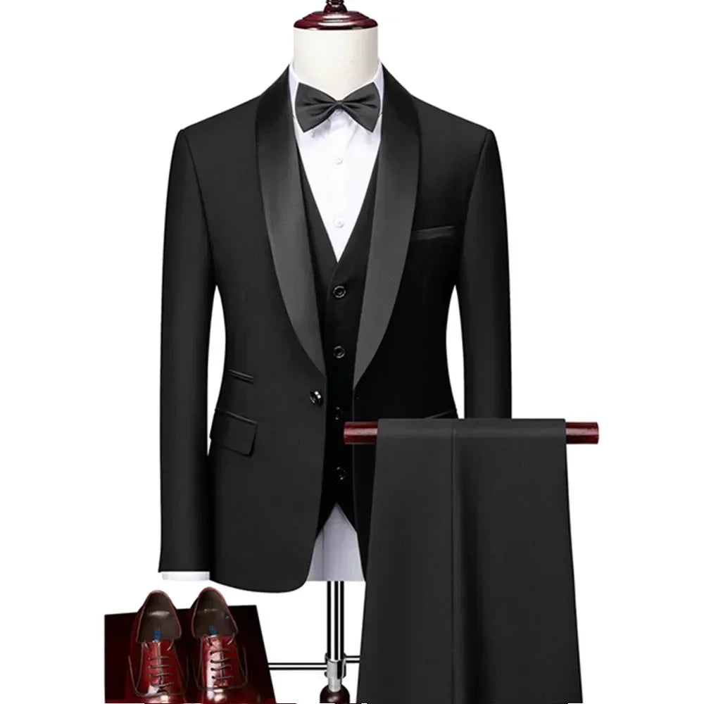 Gala Men’s 3-Piece Tuxedo with Shawl Lapels
