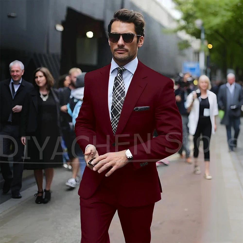 Men’s Slim-Fit Light Grey Suit, Jacket & Trousers