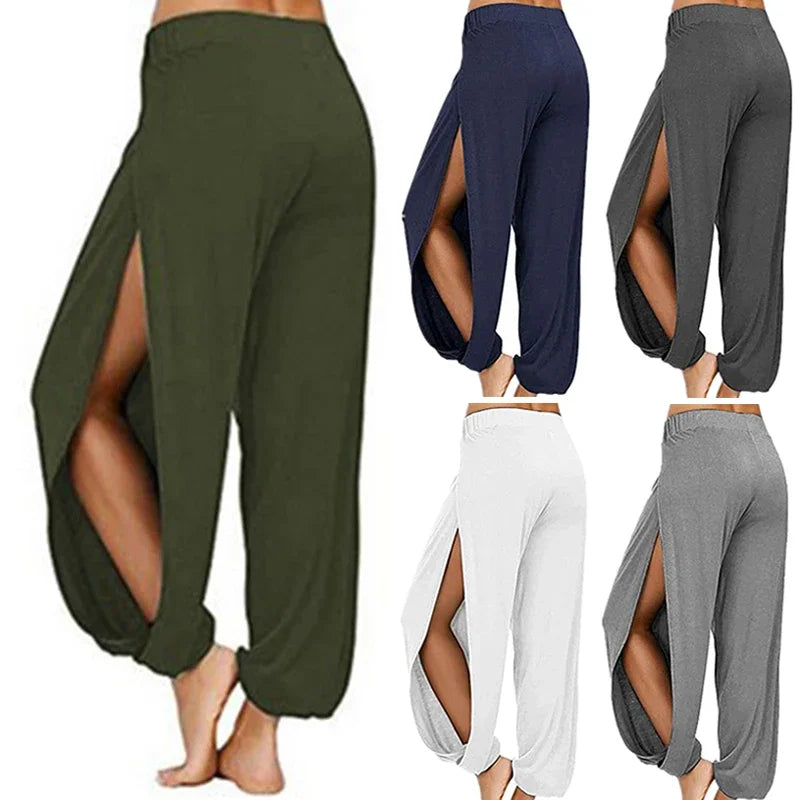 Women's High Slit Harem Pants – Yoga & Casual Loose Trousers