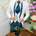 Men’s Floral Wedding Suit with Waistcoat & Tie