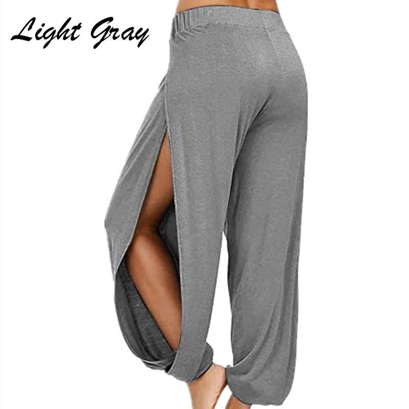Women's High Slit Harem Pants – Yoga & Casual Loose Trousers