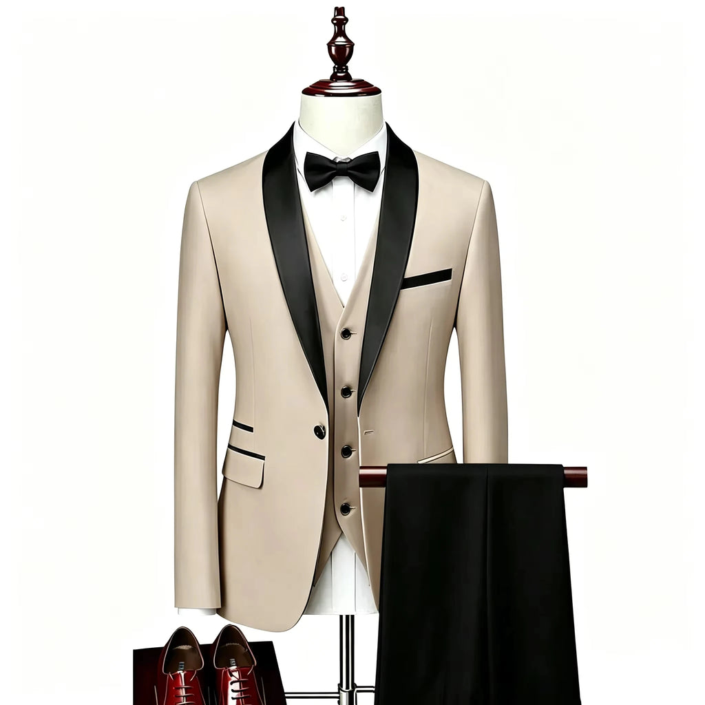 Gala Men’s 3-Piece Tuxedo with Shawl Lapels