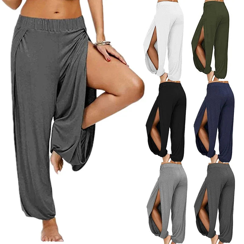 Women's High Slit Harem Pants – Yoga & Casual Loose Trousers