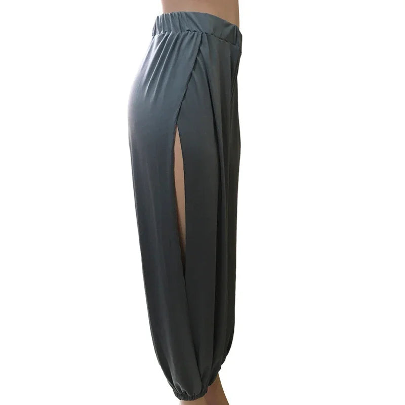 Women's High Slit Harem Pants – Yoga & Casual Loose Trousers