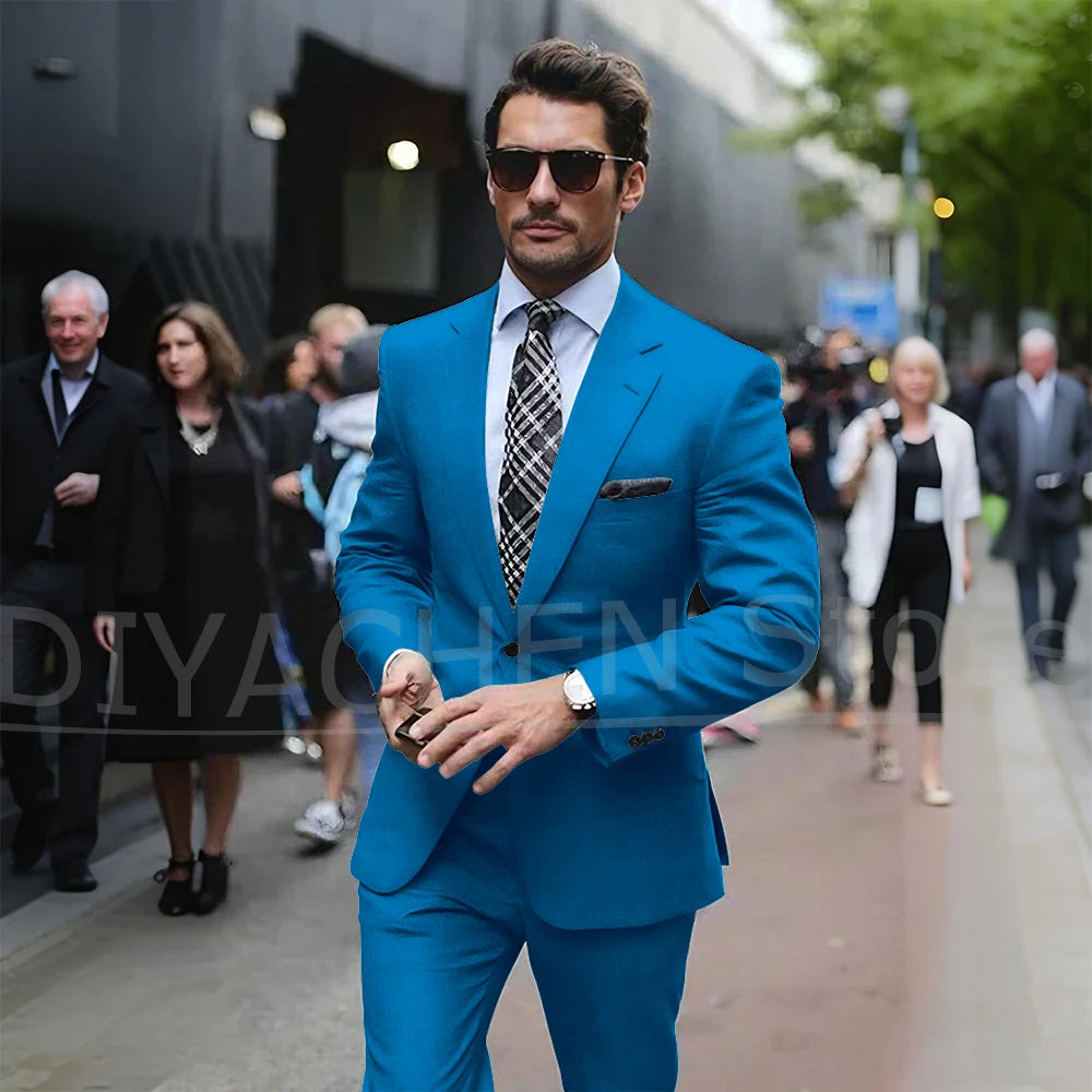 Men’s Slim-Fit Light Grey Suit, Jacket & Trousers
