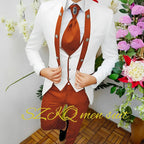 Men’s Floral Wedding Suit with Waistcoat & Tie