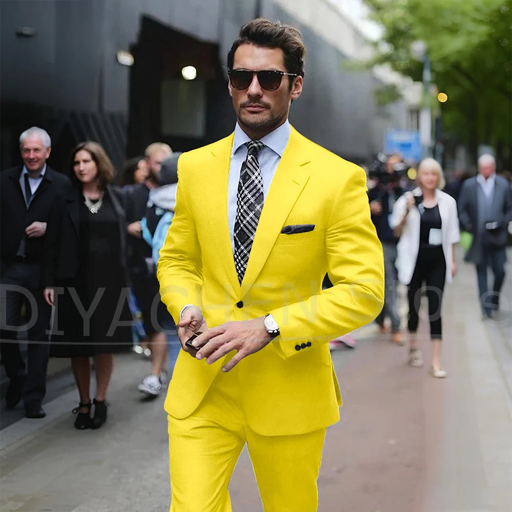 Men’s Slim-Fit Light Grey Suit, Jacket & Trousers